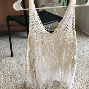 White crochet crop top